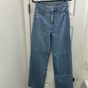 Old Navy sky high daisy jeans sz 2 tall